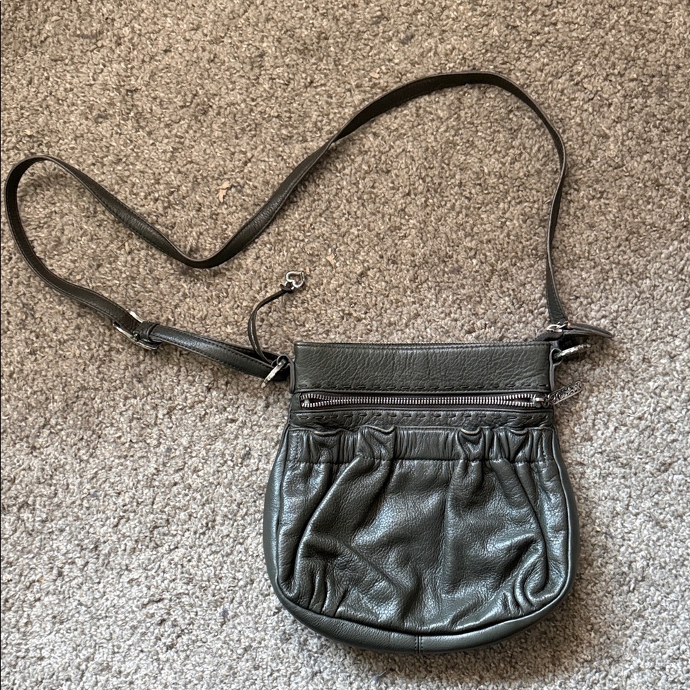 Brighton Black Leather Crossbody Bag
